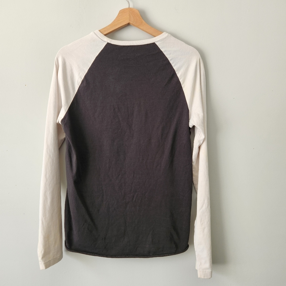 Ralph Lauren Denim & Supply Gray Sz S Eagle Graphic Raglan Tee Y2K Biker Grunge - Picture 3 of 9